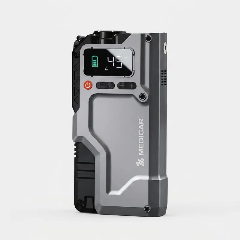 KÍCH BÌNH BƠM LỐP Ô TÔ V3 PRO 14.000mAh 4in1 Medicar - Tổng hợp Bơm lốp, Kích bình, Đèn chiếu sáng