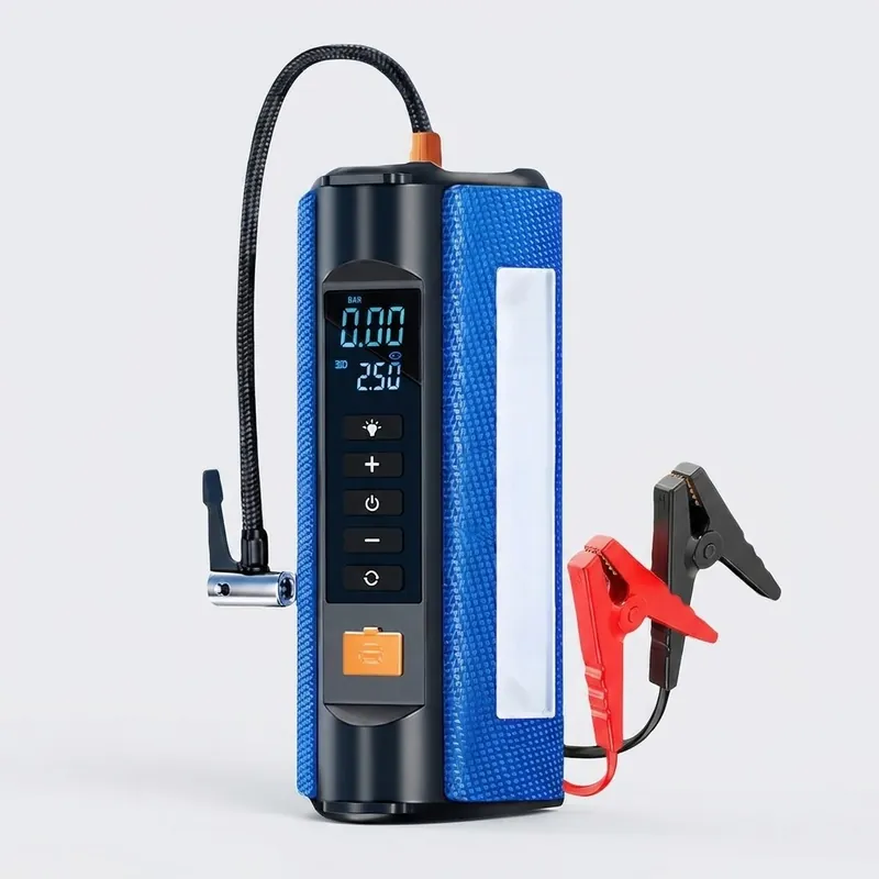Bơm Ô Tô Kích Bình Ô Tô 4 Trong 1 Wisezen An Toàn Bơm 3 - 5 Phút Tích Hợp Sạc Dự Phòng Và Đèn Pin Bảo Hành 12 Tháng