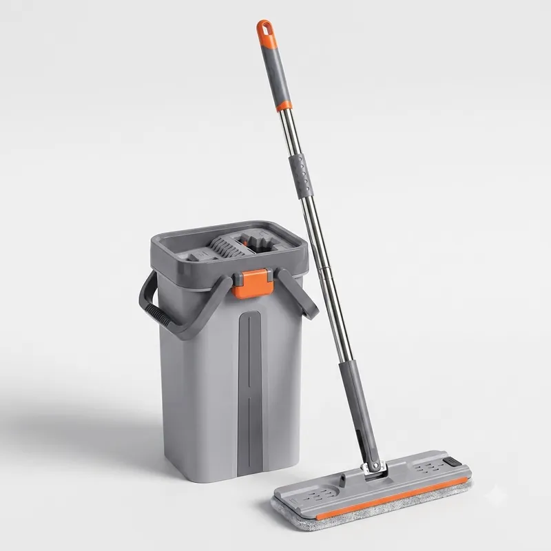 Cây Lau Nhà Tự Vắt KITIMOP SM33 PRO, Thùng Lau Nhà Tự Vắt Thông Minh, Chổi Lau Nhà Xoay 360 Độ
