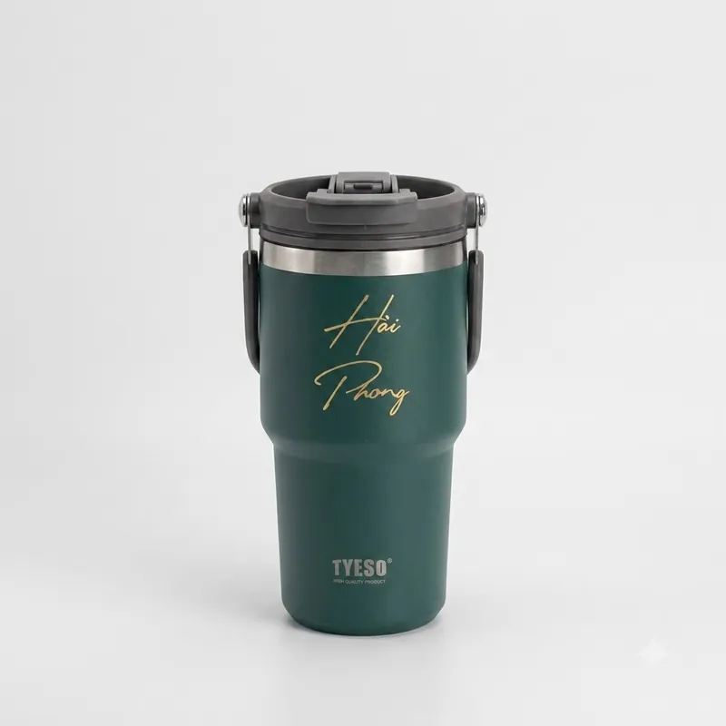Ly giữ nhiệt cao cấp Tyeso V2, cốc giữ nhiệt thể thao có quai xách Fan House 4 dung tích 600-1200ml
