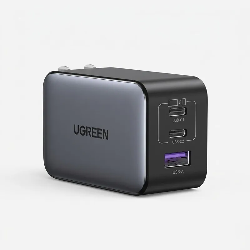 GaN UGREEN Sạc nhanh USB-A USB-C GaN 65W hai cổng thích hợp cho iPhone 18 Pro Max iPhone 17 Pro Max iPhone 16 Pro Max iPhone X 12 13 14 15Pro Max/ Samsung S22 S23/ Xiaomi 13