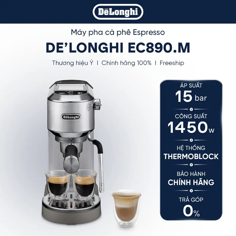 Máy pha cà phê DeLonghi Dedica Duo EC890 | Arte EC885– Chính hãng, pha Espresso Cappuccino tại nhà